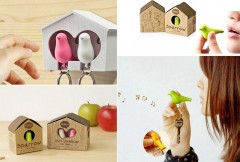 Держатель + брелок для ключей двойной «Sparrow», белый/оранж - Фото 2