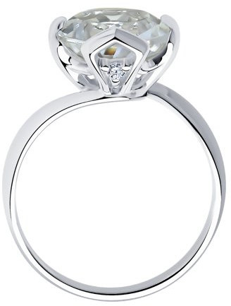 Кольцо из серебра с горным хрусталем и фианитами