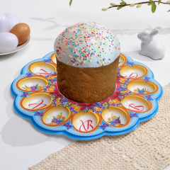 Подставка пасхальная для яиц и кулича «Кулич и верба» - Фото 1