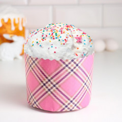 Форма бумажная для маффинов и куличей «Клетка» - Фото 1