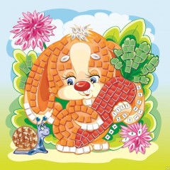 Cамоклеящаяся мозаика «Зайчонок с морковкой» - Фото 1