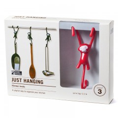 Кухонные крючки «Just hanging» (3 шт), красные - Фото 4