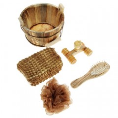 Набор банный в ведерке с ручкой 4 предмета, цвет в ассортименте - Фото 2