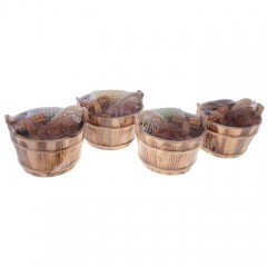 Набор банный в ведерке с ручкой 4 предмета, цвет в ассортименте - Фото 1