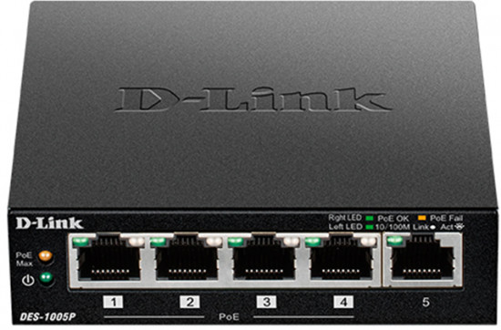 Коммутатор D-Link DES-1005P/B1A