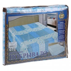 Двустороннее стеганое покрывало из искусственного шелка «Elegant» (рис. 073, евро, размер 200х220) - Фото 1