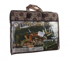 Двустороннее стеганое покрывало из искусственного шелка «Тигр» (евро, размер 200х220) - Фото 1