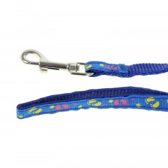 Комплект прошитый «Цветные лапки» (ширина 1 см, поводок 120 см, шлейка 26-38 см), синий - Фото 2