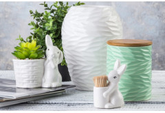 Кашпо-фигурка «Зайчик с цветком» - Фото 3