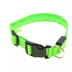 Ошейник с подсветкой и светоотражающими полосами (45-50 см), 3 режима свечения, зеленый - Фото 1