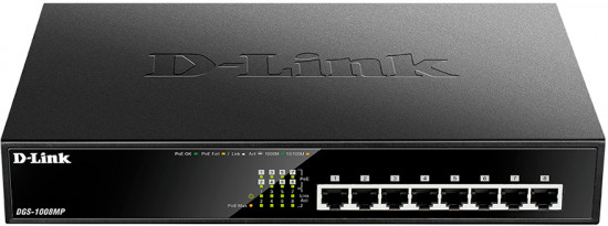 Коммутатор D-Link DGS-1008MP/B1A