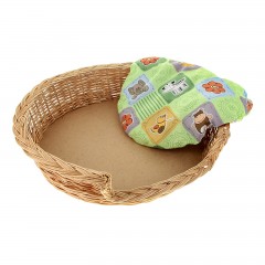 Лежак с порогом (61 х 53 х 17 см) подушка в ассортименте - Фото 1