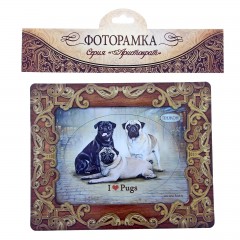 Фоторамка-магнит «I love Pugs» - Фото 1