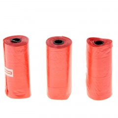 Пакеты для уборки за собаками однотонные (набор 3 рулона по 15 пакетов), цвета в ассортименте - Фото 1