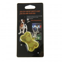 Маячок «Косточка» с наклейкой для записи телефона, 3 режима свечения, желтый - Фото 2