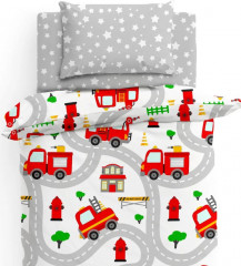 Комплект постельного белья «Пожарные машинки» - Фото 1