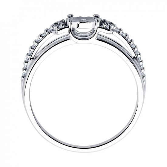 Кольцо из серебра с бриллиантом и фианитами