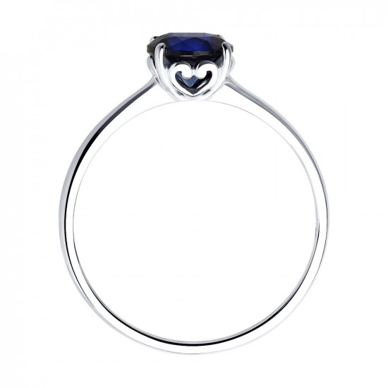 Кольцо из серебра с синим корундом