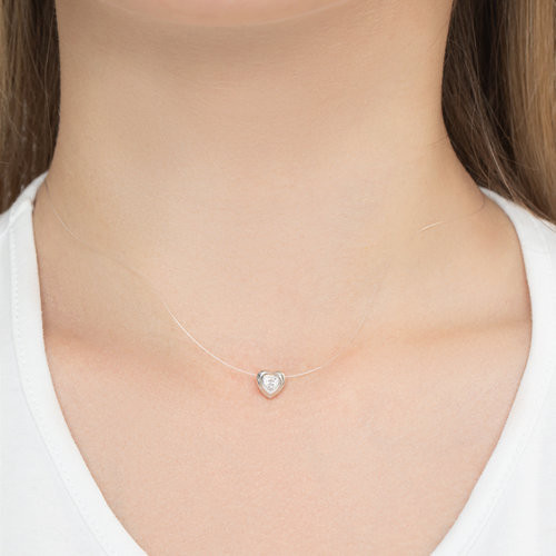 Колье из серебра с фианитом