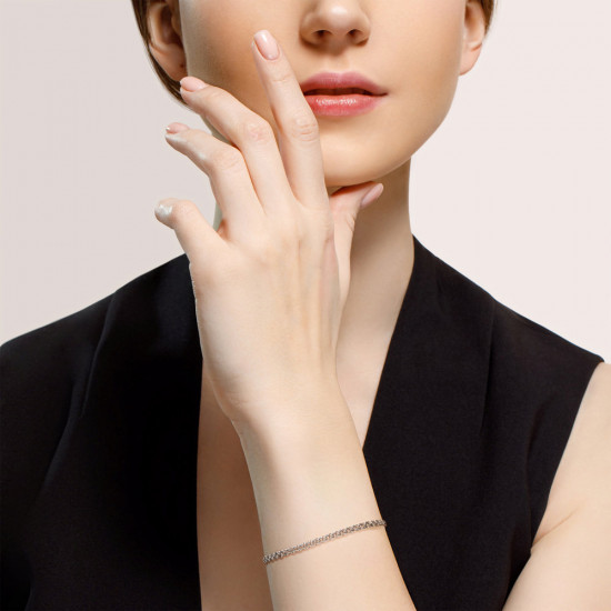 Браслет из серебра с алмазной гранью