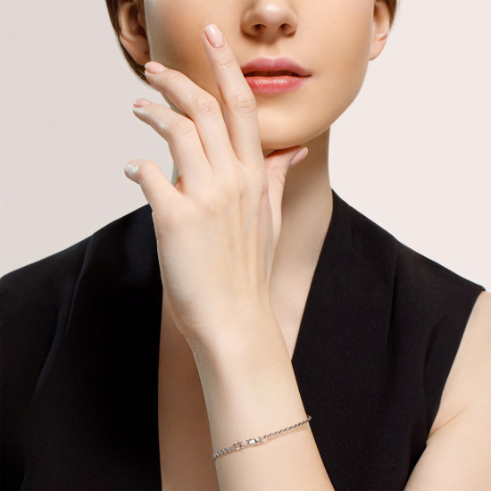 Браслет из серебра с алмазной гранью