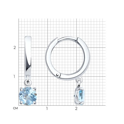 Серьги из серебра с топазами