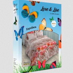 Комплект постельного белья «Love & Live» (рис. 006, 1,5-спальный, бязь, 2 наволочки 70х70) - Фото 1