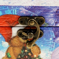 Шкатулка дерево «Мишутка с новогодней елочкой» 15 х 13,5 х 9 см - Фото 1