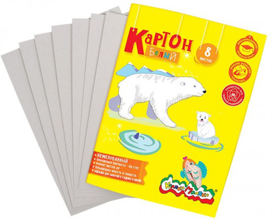 Картон белый немелованный