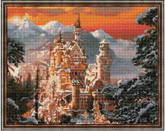 Алмазная мозаика с нанесенной рамкой «Замок Нойшванштайн» - Фото 1