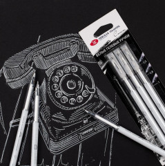 Набор белых гелевых ручек - Фото 1