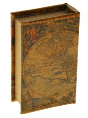 Сейф-книга кожа «Старинные карты мира» - Фото 1