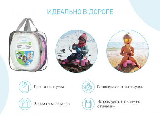 Горшок детский дорожный 3 в 1 «Handy Potty»