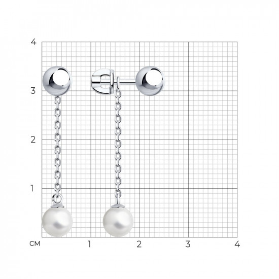 Серьги из серебра с жемчугом