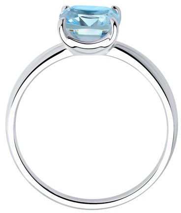 Кольцо из серебра с голубым топазом