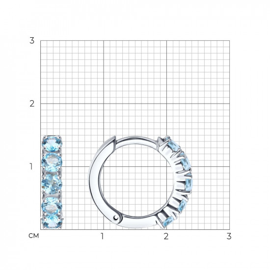 Серьги из серебра с топазами