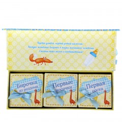 Набор подарочный для новорожденных «Наш малыш», фоторамка триптих + 3 коробки + соска - Фото 3