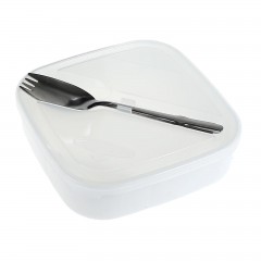 Термос суповой «Хай-тек» (внутри пластик) 4 тарелки, ложка, вилка, цвет в ассортименте - Фото 1