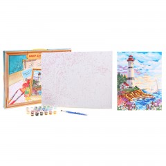 Роспись по холсту «Маяк» по номерам (50×40 см) - Фото 2