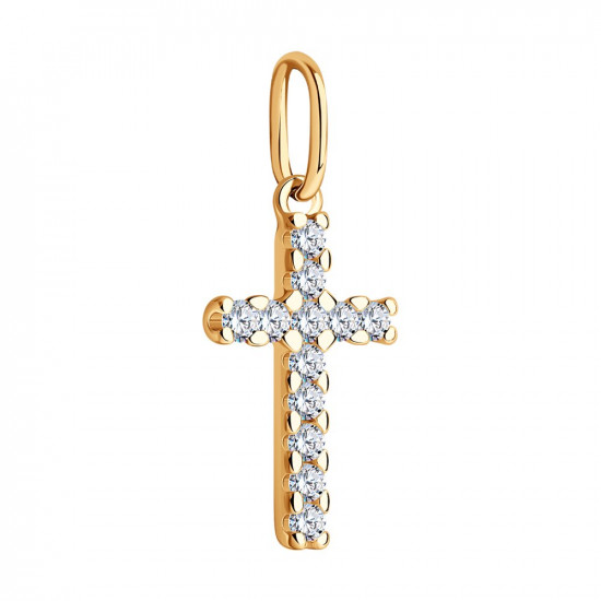 Подвеска из золоченого серебра с фианитами