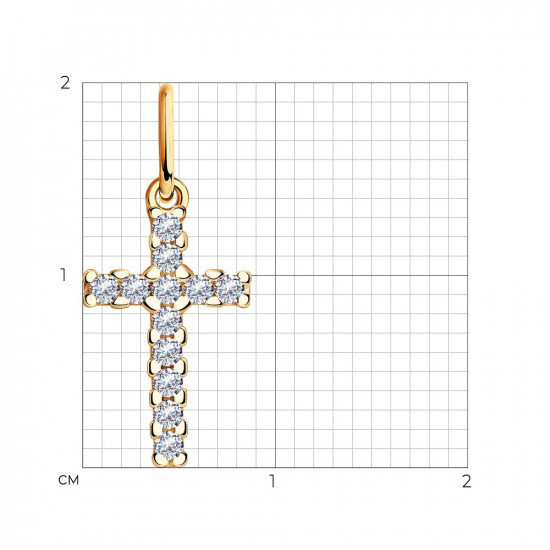 Подвеска из золоченого серебра с фианитами