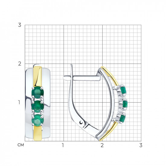 Серьги из золочёного серебра с агатами