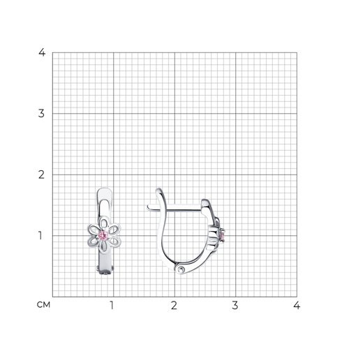 Серьги из серебра с фианитами