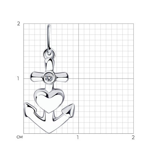Подвеска из серебра с фианитом