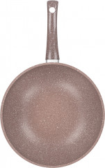 Сковорода-вок с крышкой «Коричневый мрамор» - Фото 1