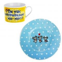 Набор кружка с блюдцем «Котэ», 200 мл - Фото 5