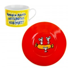 Набор кружка с блюдцем «Котэ», 200 мл - Фото 5