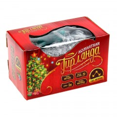 Гирлянда «Метраж» с насадкой «Мишка» 5 м, LED-20-220V, красный-зеленый/красный-синий - Фото 1