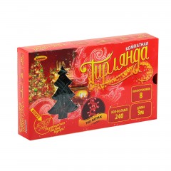 Гирлянда «Метраж» 9 м, 240 ламп, 220V, желтый - Фото 1