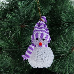 Игрушка световая «Снеговик», 6х13 см, фиолет, 1 LED, мультицвет - Фото 2